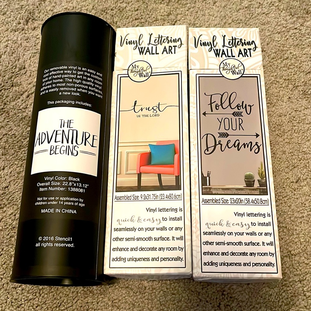 Vinyl letter bundle of 3. 3 Large Complete Packages.